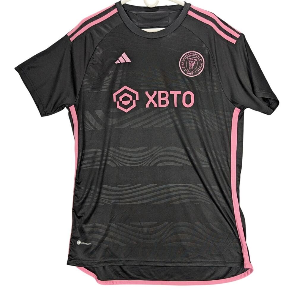 Adidas Messi Soccer Jersey Mens 2XL Slim Fit Black Pink Inter Miami 2023 Futball